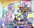 Mandoline et vase fleurs Nature morte 1934 cubisme Pablo Picasso